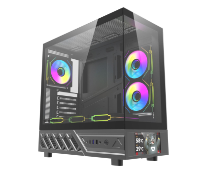 Obudowa DarkFlash DS950V Black With Display + 6 Fans